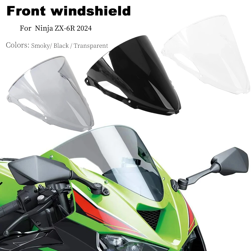 

New Motorcycle Accessories For Kawasaki Ninja ZX-6R ZX6R ZX 6R 2024 Windshield Wind Deflector Windscreen Mount Fit