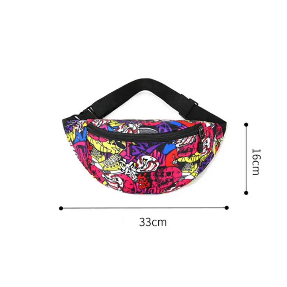 Flower Pattern Waist Bag Printing Waterproof Sport Travel Purse Pocket Phone Fanny Pack Belt Bag Crossbody Wallet Women Bum Bag