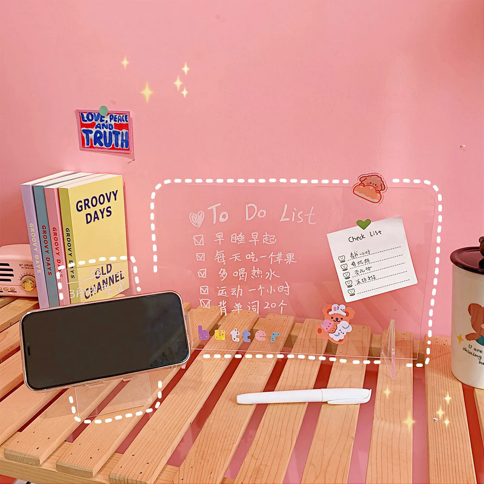 

1Pcs Message Board Acrylic Transparent Creative Note Board for Students Children School Supplies Graffiti Sketch Panel