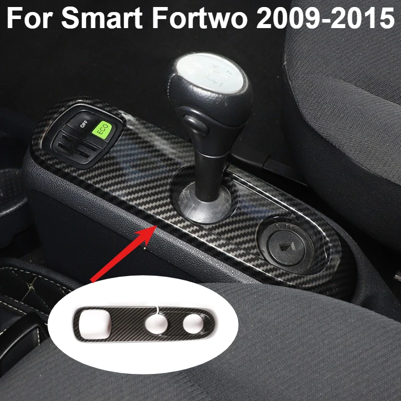 

For Smart Fortwo 2009-2015 LHD Gear Shift Panel Frame Cover Trim ABS Carbon Fiber Style Interior Console Decoration Accessories
