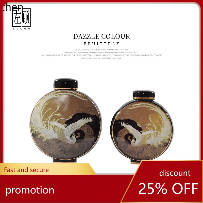 

YFY Modern New Chinese Style Ceramic Storage Jar Living Room Tea Room Wine Cabinet Entrance Soft Decoration Home Decor