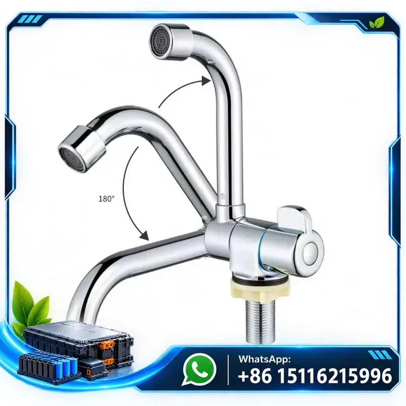 RV Sink Faucet Polished Chrome Rotatable Single Cold Faucet Compact Vertical Size for Camper Trailers Yacht RV Faucets JDA