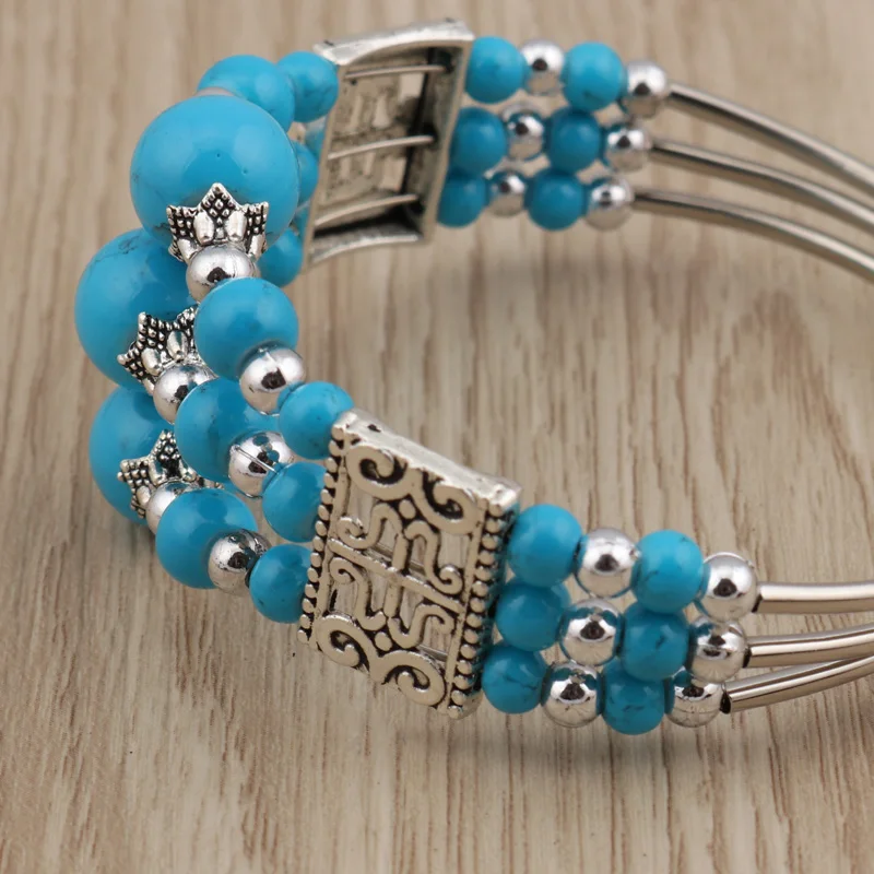 Aihua Neue böhmische Charm-Perlenarmbänder für Frauen, ethnische Armbänder aus Naturstein, modischer Schmuck, Partygeschenke – Detail 11