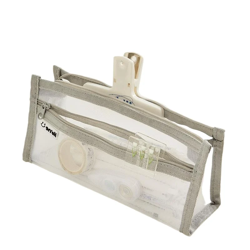 

Прозрачная сетчатая сумка-карандаш, чехол для ручек, двухслойная марлевая сумка для хранения канцелярских принадлежностей, офиса, школы