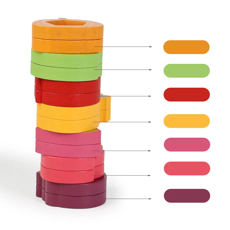 Conjunto de blocos de construção acrílicos de frutas e vegetais - classificação de formas e cores, reconhecimento de formas infantis e jogo sensorial