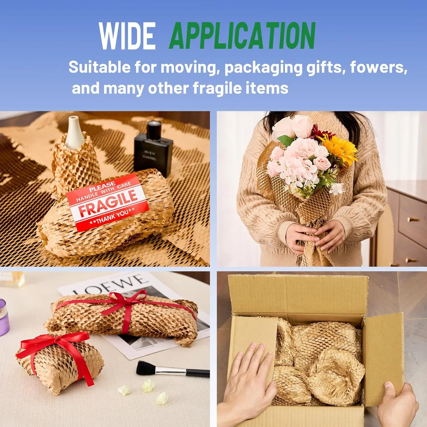  15"x800'-Bubble Wrap Substitute Alternative for Shipping, Moving Supplies, Small Business