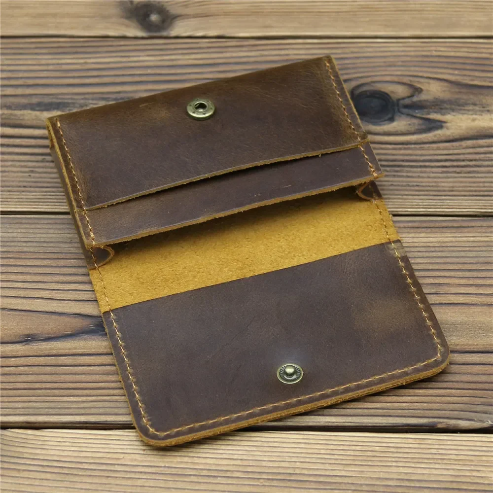 

2022 Vintage Card Holder Men Genuine Leather Credit Card Holder Small Wallet Money Bag Mini Carteira Masculina Tarjetero Hombre