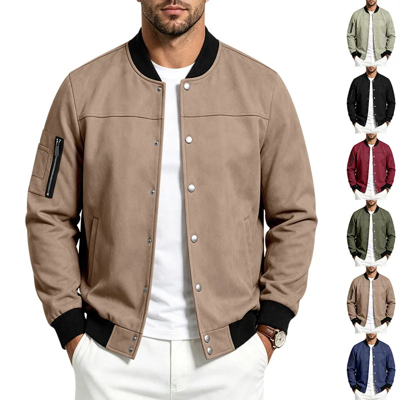 Men-Casual-Baseball-Bomber-Jacket-Long-Sleeve-Snap-Button-Coat-Suede-Look-Outerwear-Zipper-Arm-Pocket-Sport-Daily-Men-Jackets
