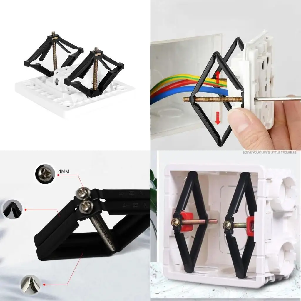 

Y1UD 4 Pieces Wall Mounted Switch Box Repair Tool 86mm Switch Cassette Repairer Support Rod with Screws Easy to Install