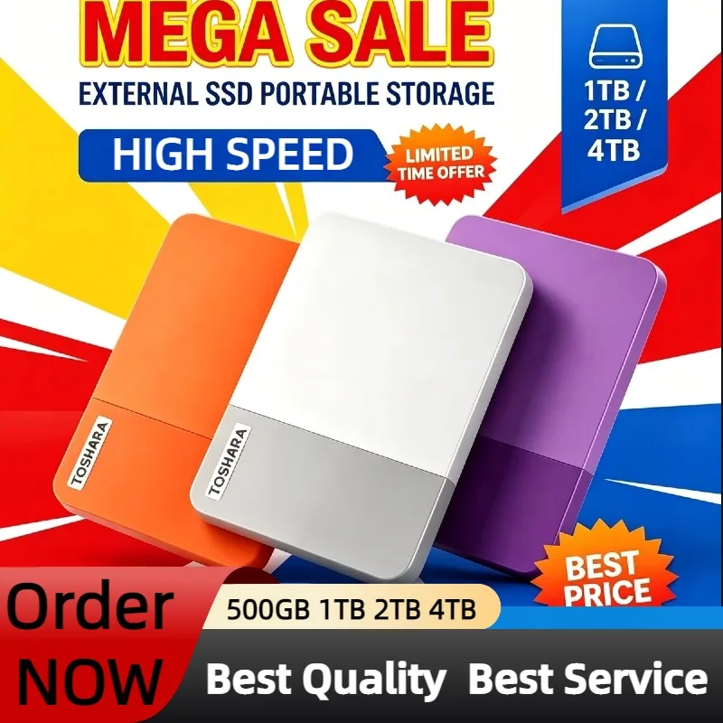 Portable B3 4TB External Hard Drive High Speed Disk Multi-color selection For Laptop Desktop Mac Android Phone Data Backup