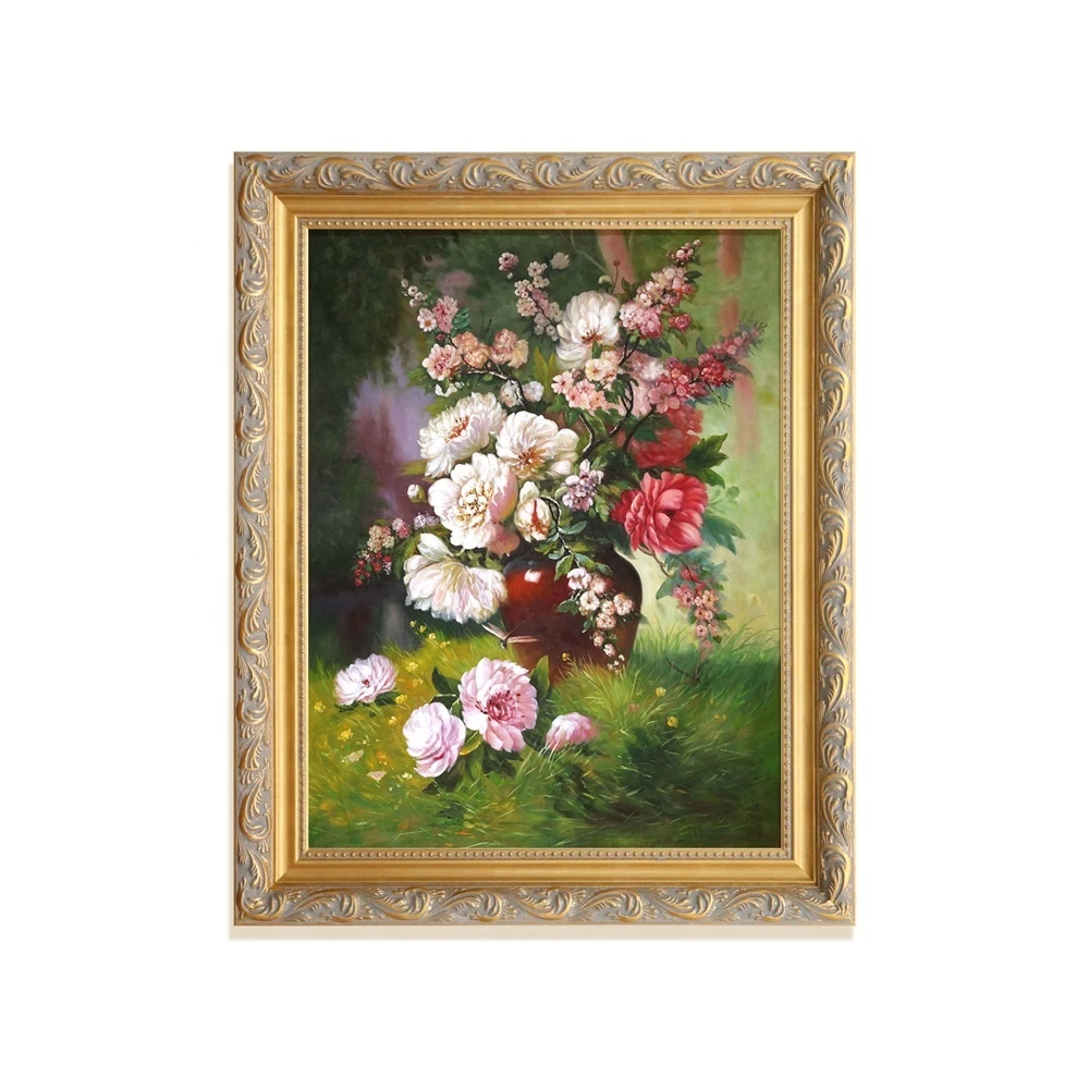 

Handmade Artist Oil Painting Canvas Wall Art Rococo Style Floral Antique Art Classic Flower Painting