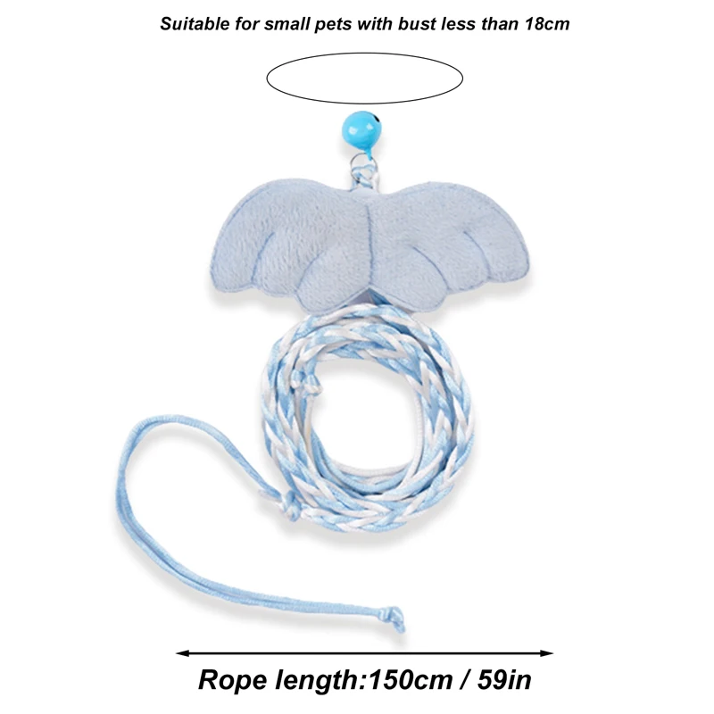 Pet Traction Rope Adjustable Soft Anti-Bite Training Rope Outdoor Flying Harness Leash With Bell For Bird Parrot Mouse Hamster