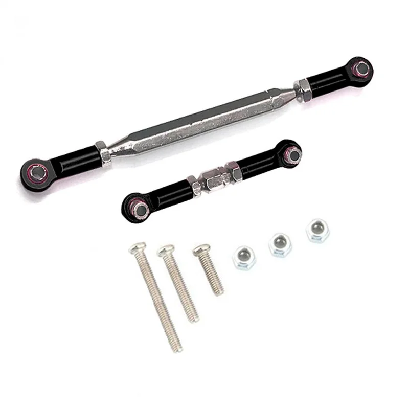 

A04F-3X Metal Adjustable Steering Linkage Servo Link Pull Rod Turnbuckle For MN D90 D99 MN-90 FJ-45 1/12 RC Car Crawler,Black
