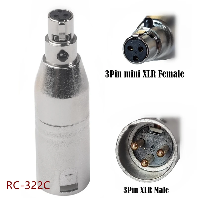 Mini Male XLR 3PIN To XLR Female Audio Connector Cable Adapter 3 Pin XLR To Mini 3 Pin XLR Microphone Mixer Recorder Sound Card