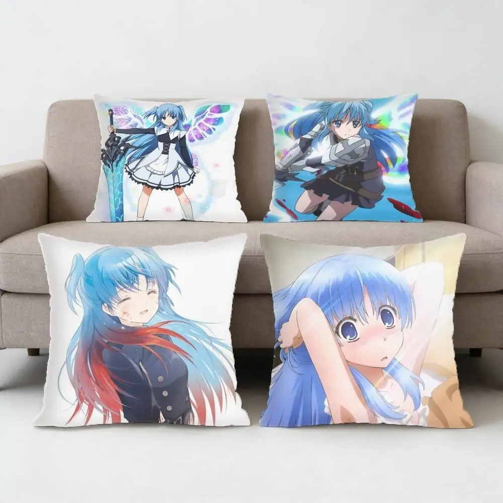 

WorldEnd Chtholly Nota Seniorious Pillow Case Anti-dustmite Pillowcase Invisible zipper silky short plush Sofa cushion cover