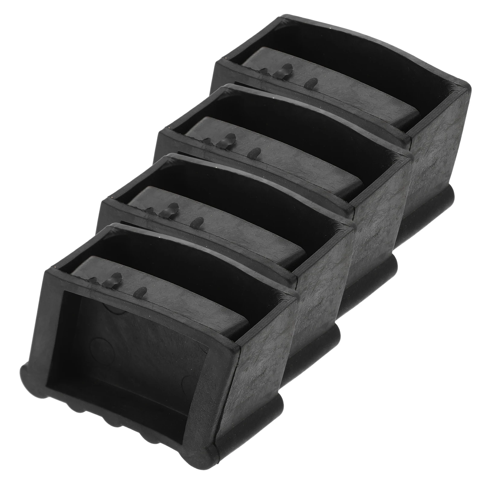 

4pcs Black Non-slip Rubber Feet Covers for Step Ladder Legs 75x50mm Replacement Durable Thick Pads Protect Floors Tiles Carpets