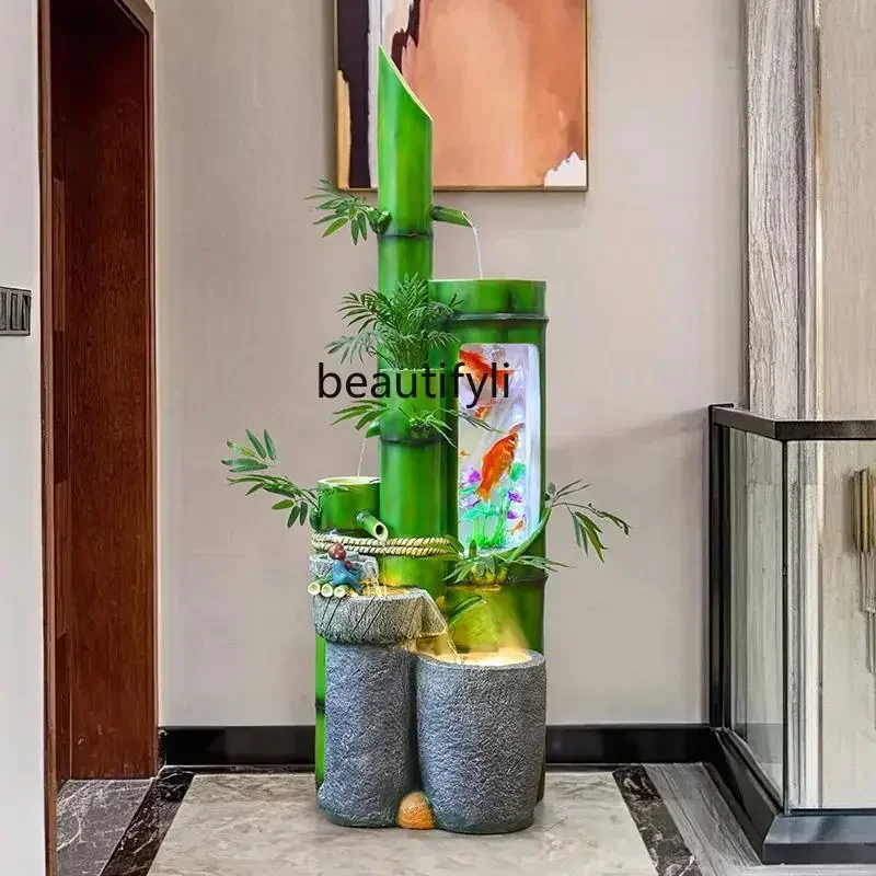 ltFlow ornament circulating water landscape bamboo fish tank creative living room entrance office landing