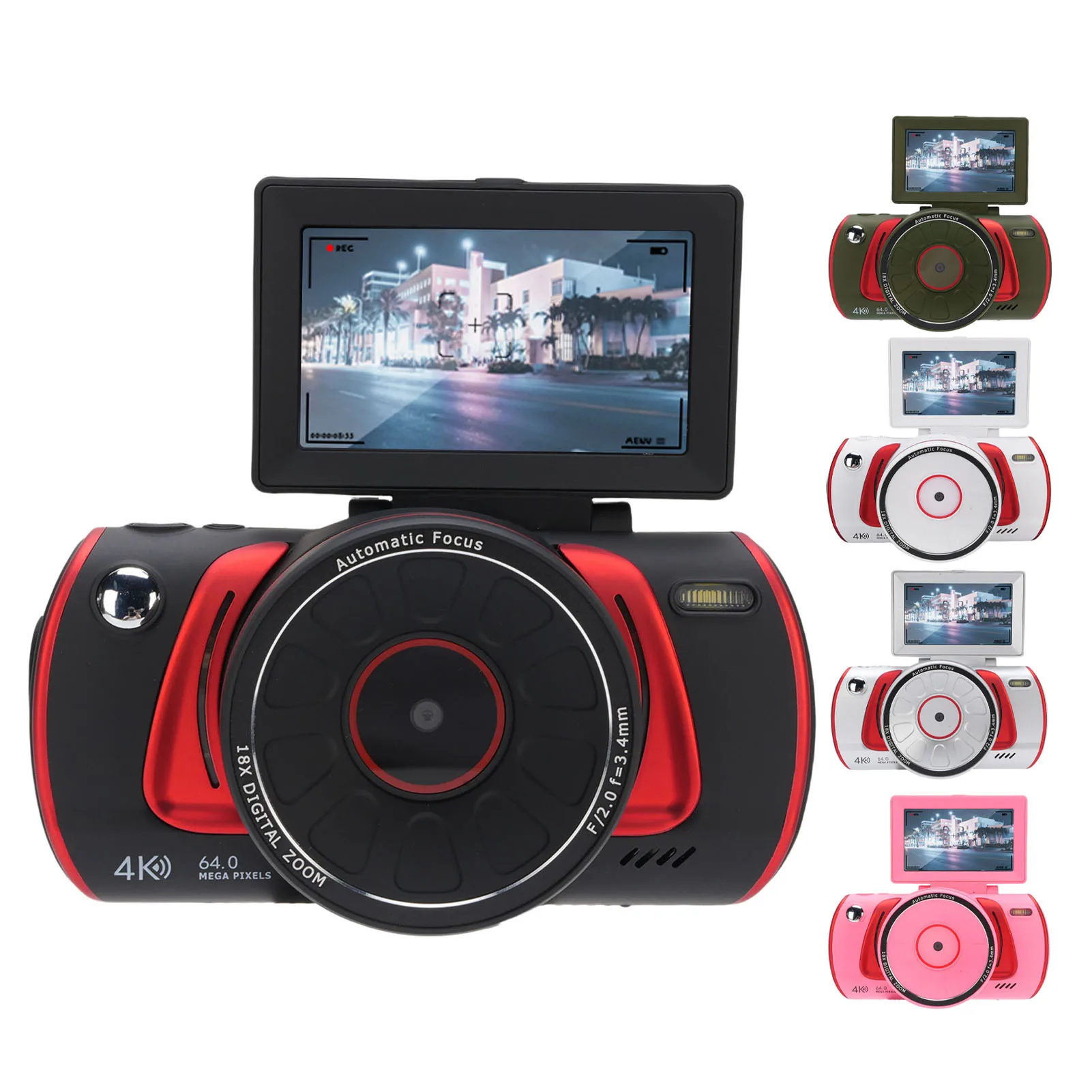 

Компактная дорожная камера с автофокусом и защитой от сотрясений, ретро, 18-кратный зум, WIFI, цифровая камера, 3-дюймовый экран для селфи, дома