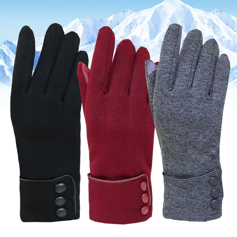 Female Autumn Winter Warm Gloves Full Finger Warm Gloves Women Cotton Touch Screen Gloves Cycling gloves