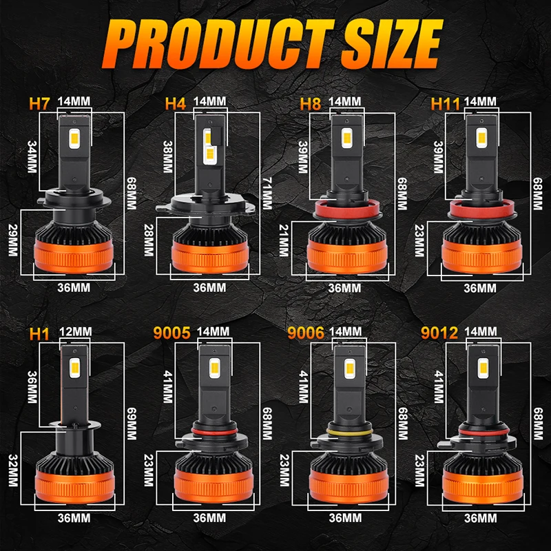 

H7 LED Headlight H11 H4 1900W K5C 5570 CSP Canbus Led H1 HB3 9005 6000K H8 HB4 9006 H9 9012 HIR2 Turbo Car Lamp Fog Lights Super