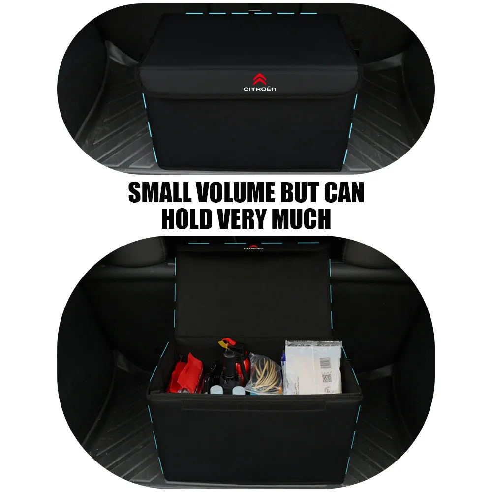 New Leather Car Trunk Folding Organizer Storage Box Sundries Stowing Tidying For Citroen DS C4L VTS C-ELYSEE C3-X C6 C4 C1 C2 C3