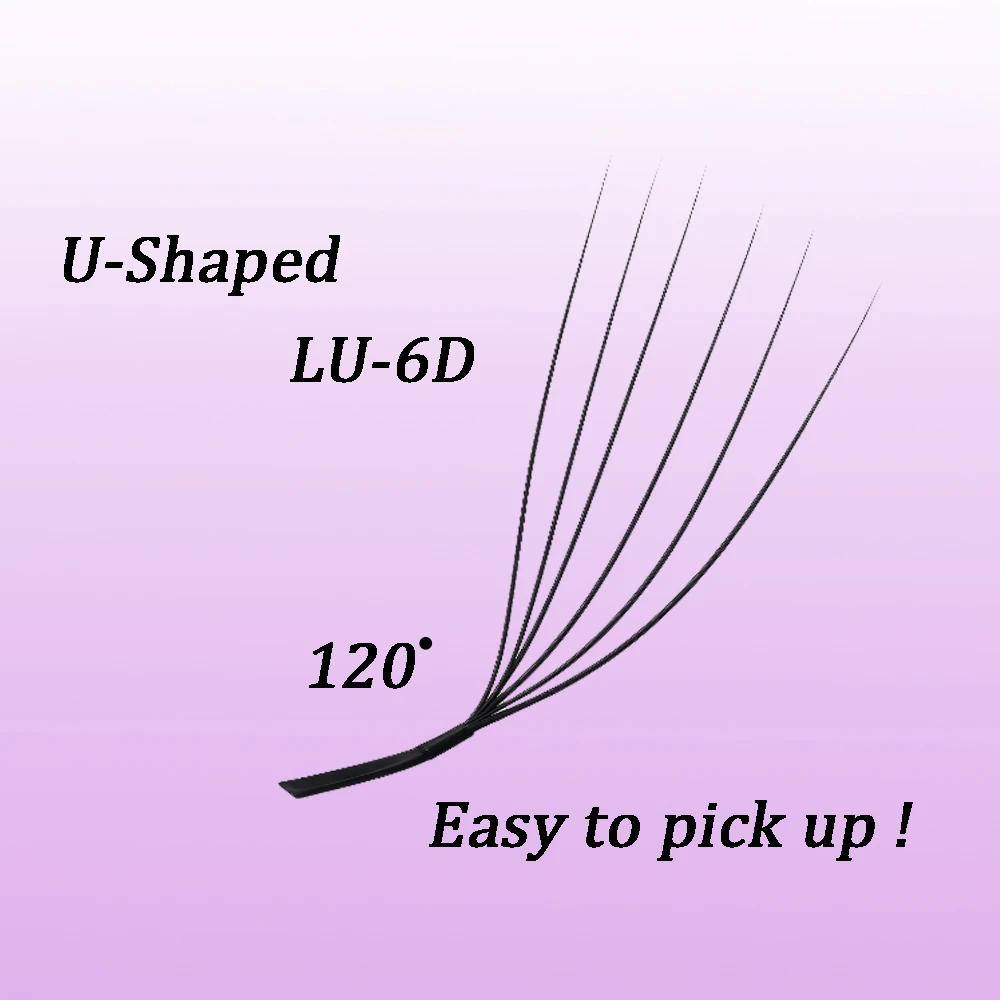 Qbeautylashes Cilios 6D U Shape Eyelash Extensions LU Curl Premade Fans Soft Natural Individual False Lashes Wholesale