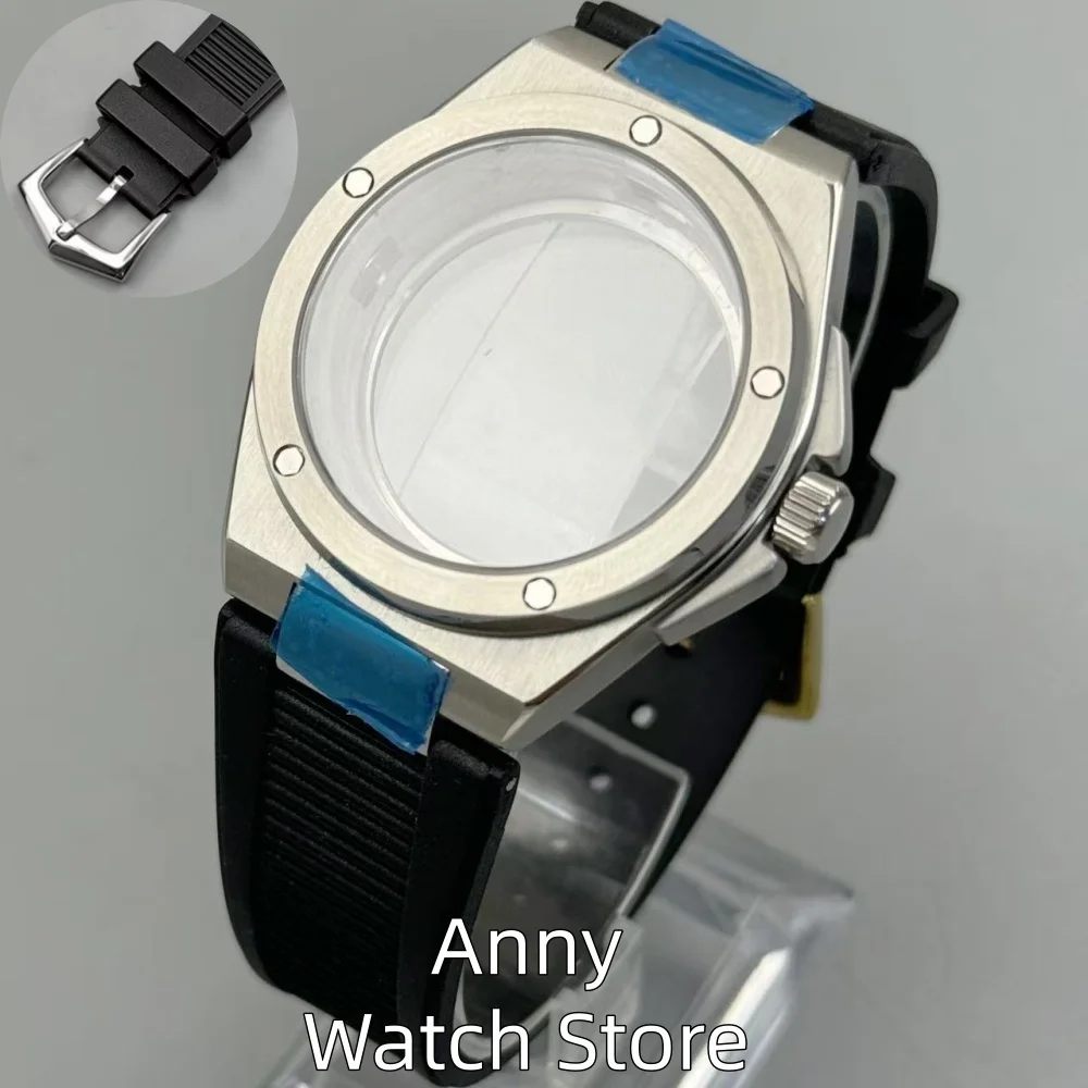 Steel Diver 40mm Ingenieur Series Men's Watch Case+Rubber Strap Mod Accessories Part For NH35 NH34 NH36 ETA2824 PT5000 Sapphire
