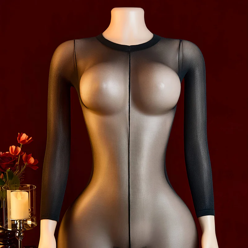 1 قطعة ملابس نسائية شفافة ضيقة ، بذلة شبكية لصيد السمك باللون الأسود ، بذلة مفتوحة المنشعب ، بذلة مثيرة ، جوارب بذلة #3