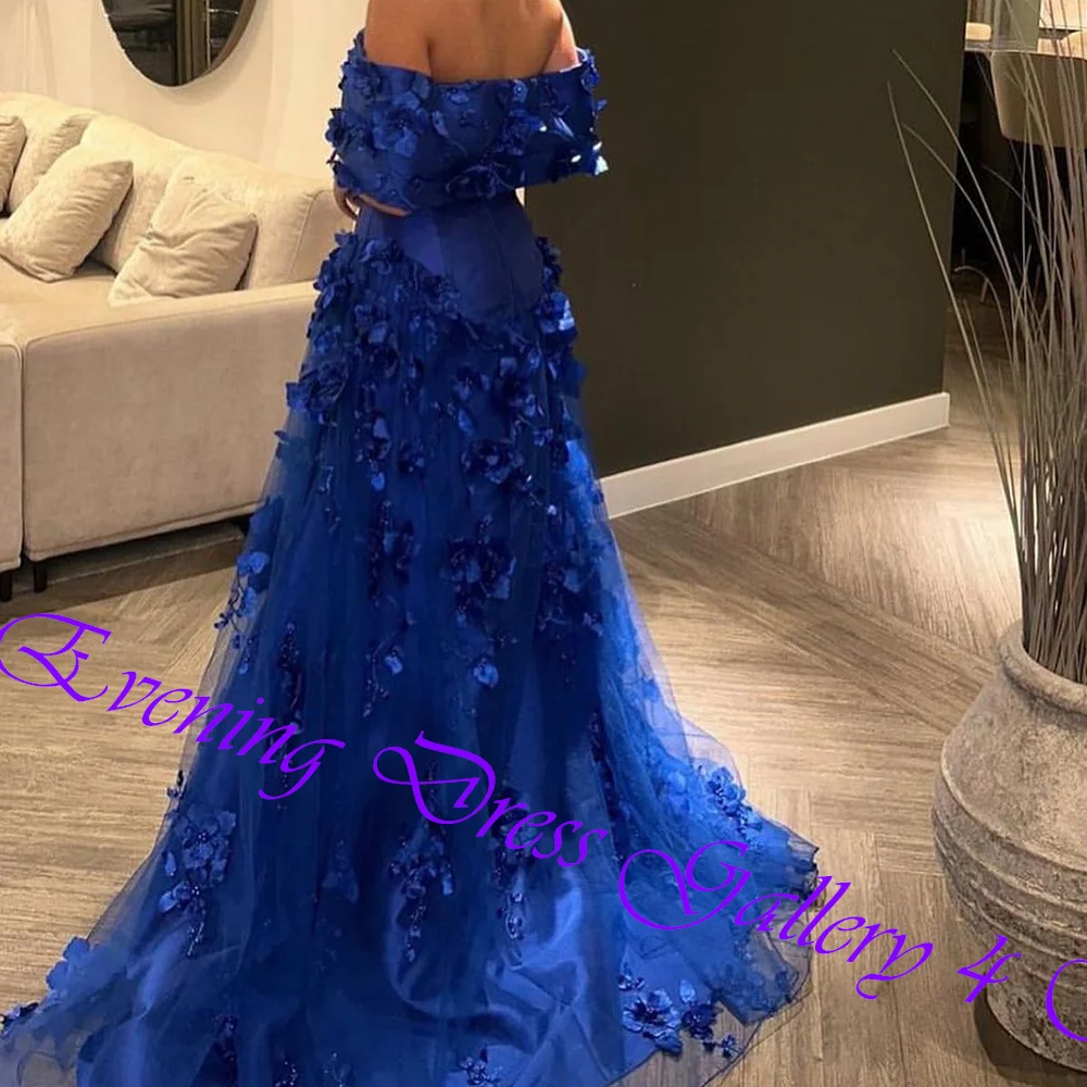 Customized Exquisite Appliques Boat Neck Floor Length Vestidos De Fiesta A-Line Satin Off The Shoulder Vestidos Para Mujer