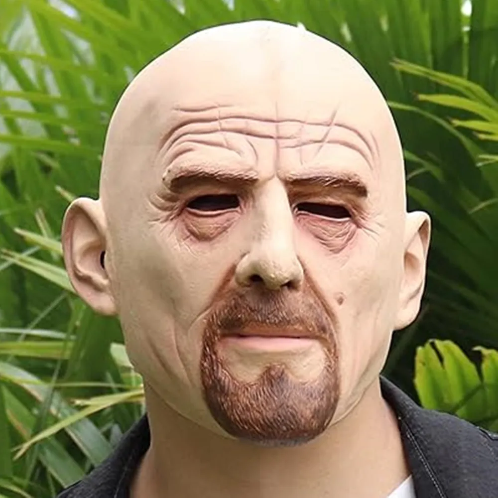 Realistic Latex Bald Man Mask for Adults, Full Head, Halloween Costume, Christmas Party Props