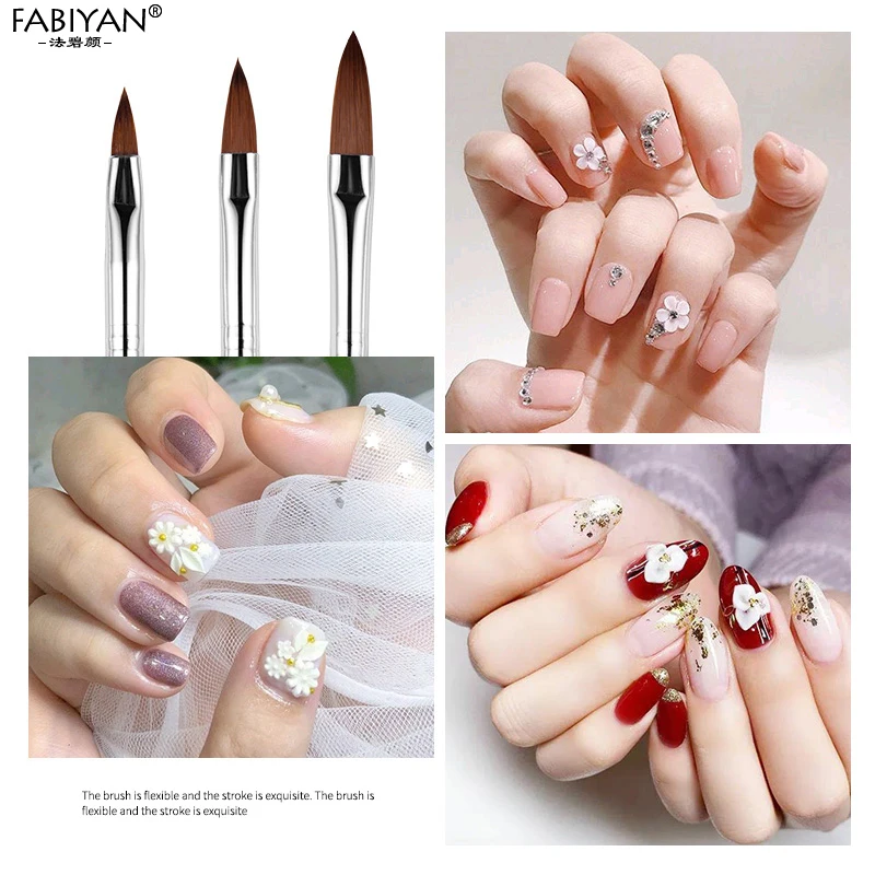 3Pcs/set Nail Art Pen Sculpture Carving Flower Brush Acrylic Liquid Powder Flower Shaping Pen UV Gel Drawing Dotting Tool