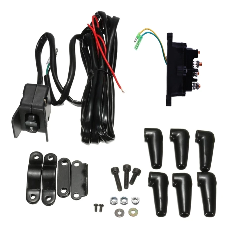 

Winch Solenoid Contactor Set 12V 6 Protecting Caps Winch Replacement Number 63070 62135 Used for ATV UTV