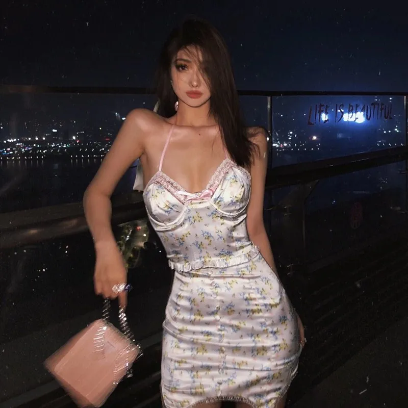 

Модный комплект с цветочным принтом и кружевом для женщин: летняя новая сексуальная юбка из полиэстера для возраста 8-25 лет