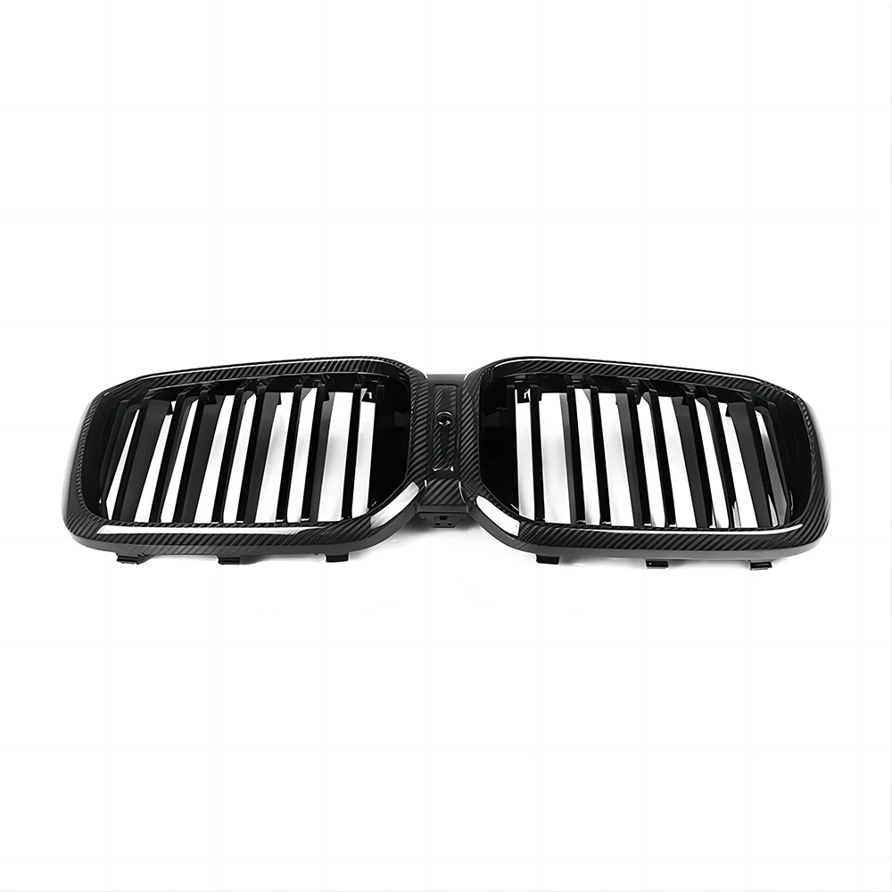 Dry Carbon Fiber Grill Front Bumper Double Slat Kidney M Style Grille For 22-23 BMW G01 G02 X3 X4 Lci