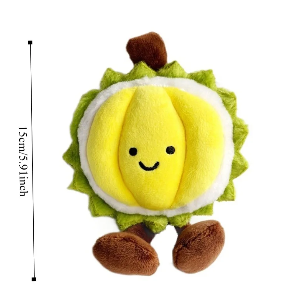 Fruit Doll Fruit Durian Plush Keychain Fluffy Soft Durian Plush Doll Pendant Collection Cute Durian Plush Toy Keychain