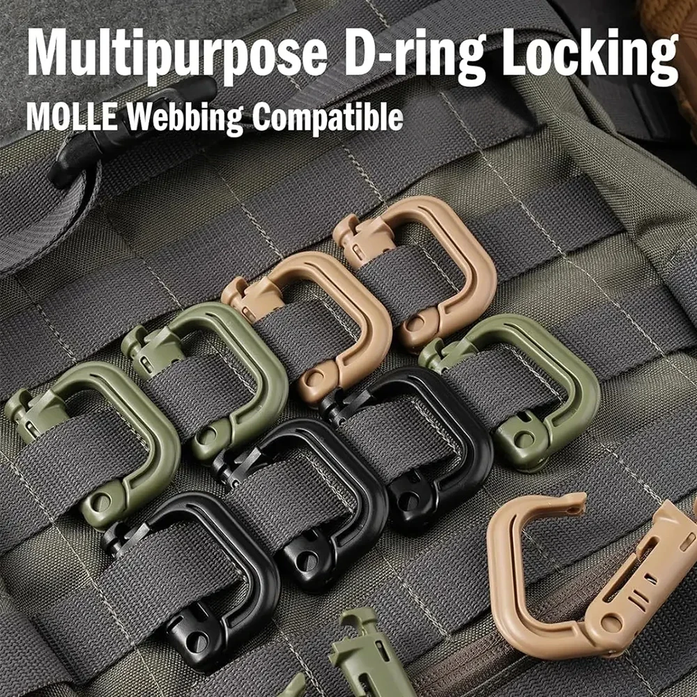 

Tactical D-Ring Outdoor Buckle Lightweight Tactical Vest Quick-Release Buckle Outdoor Camping backpack key clip