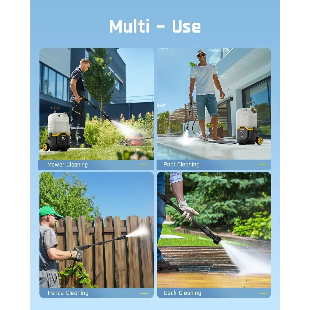 غسالة ضغط لاسلكية فائقة لأثاث الحديقة مع خزان سعة 0.0 جالون، ماكس 725 رطل لكل بوصة مربعة مع فوهة 5 في 1، 20 قدم Hos #4