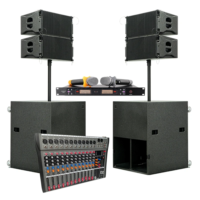Precio del fabricante, conjunto de altavoces line array activo pasivo personalizado, caja de vuelo, altavoz line array profesional para escenario de concierto