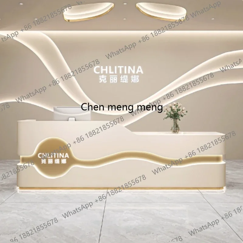 

F5822 Clinic Medical beauty reception salon reception desk office table Beauty salon Bar Baking paint Clothing store Dance Front