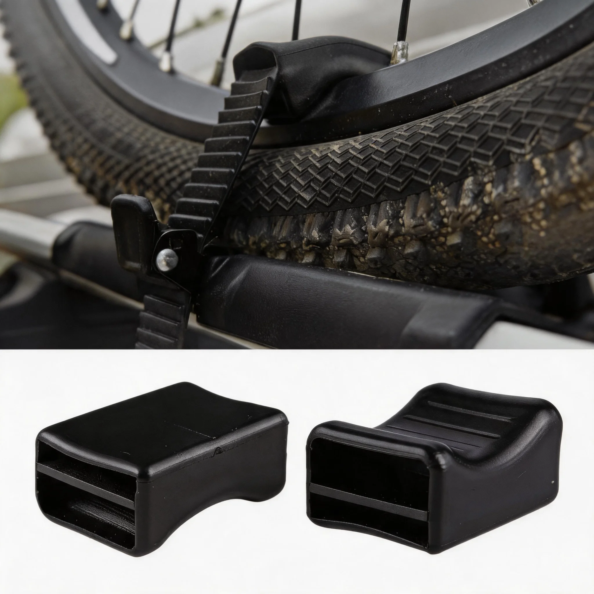For Thule 599 598 591 568 564 561 532 Roof Rack Bike Wheel Adapter Straps with Cushion Bicycle Frame Steel Ring Protection Pad view 2