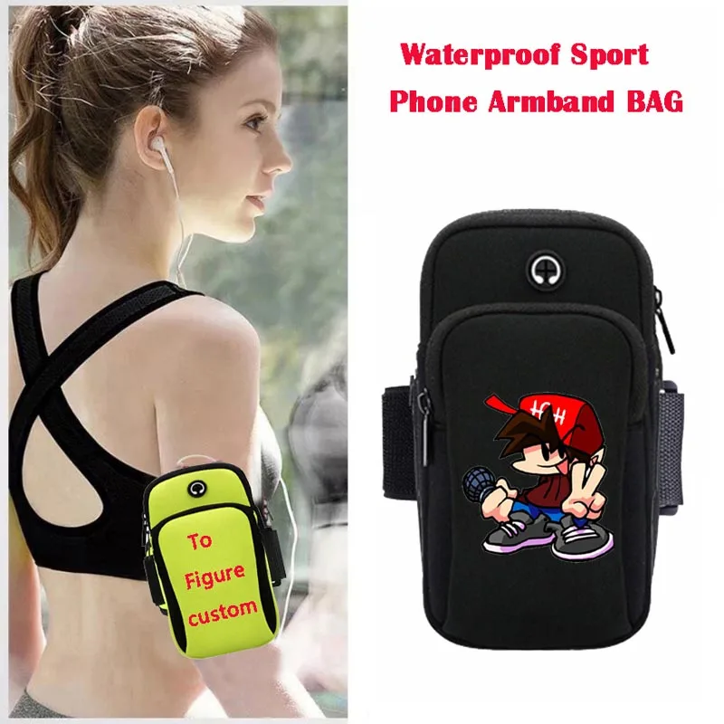 Unisex Sport Arm package Jogging Gym Arm Band Mobile Bag Case Cover Holder For anime Friday Night Funkin Cartoon Arm Bag