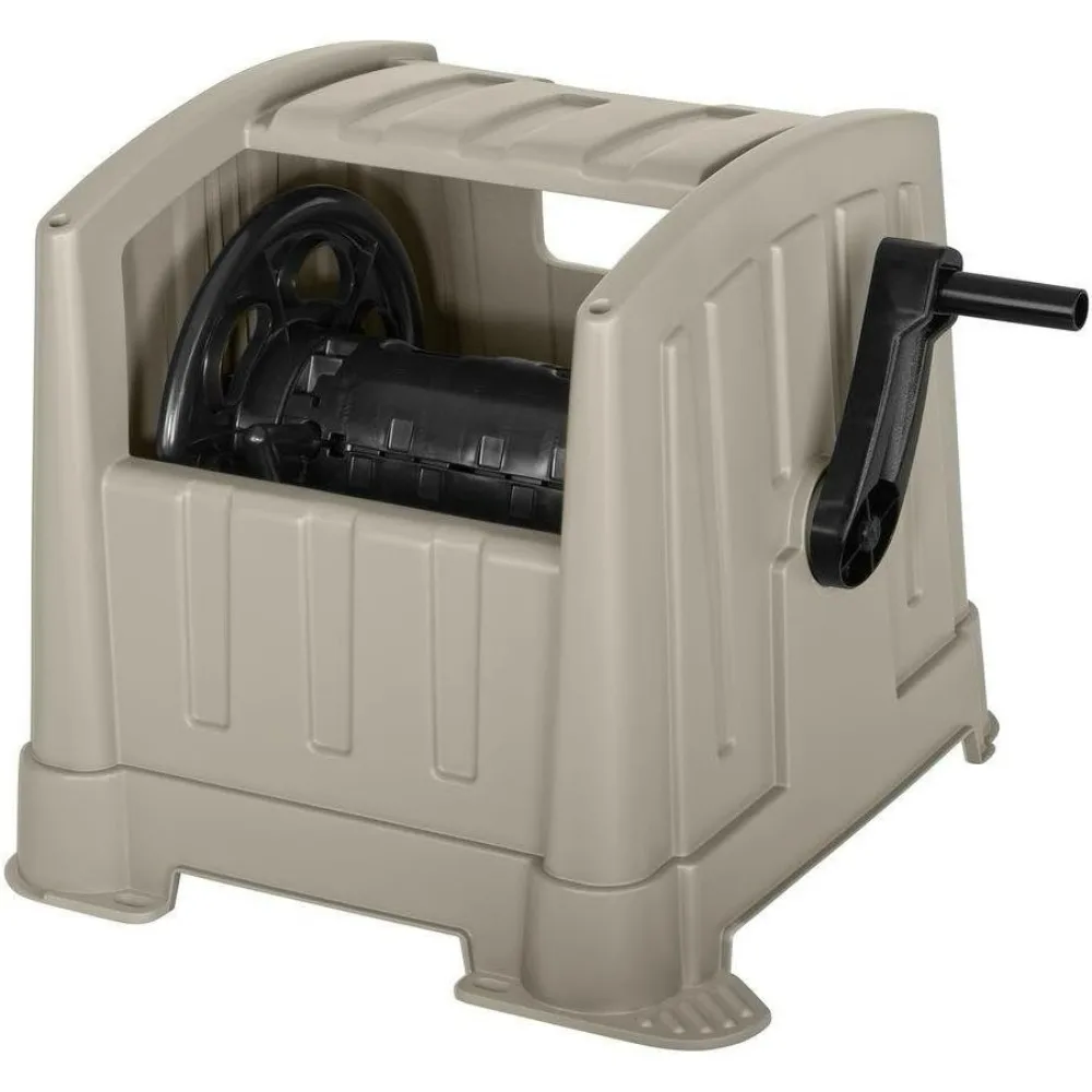 Suncast CPLPPJ100DT Hose Reel Cart 100FT Capacity Heavy Duty Resin Portable For Garden Patio Poolside Lawn Car Wash