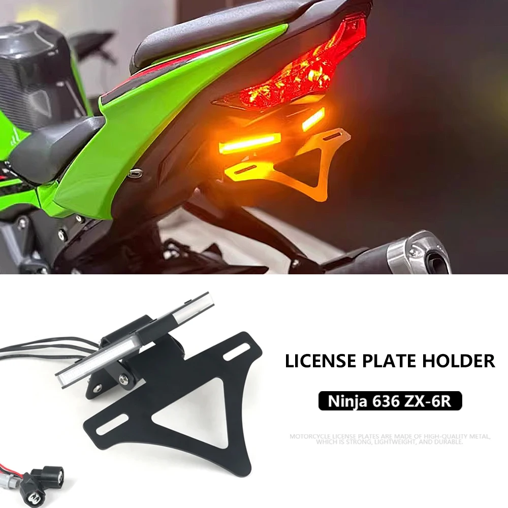 

ZX6R 2024 2025 License Plate Holder Motorcycle Tail Tidy Rear Fender Eliminator LED Light For KAWASAKI Ninja ZX-6R NINJA ZX 636