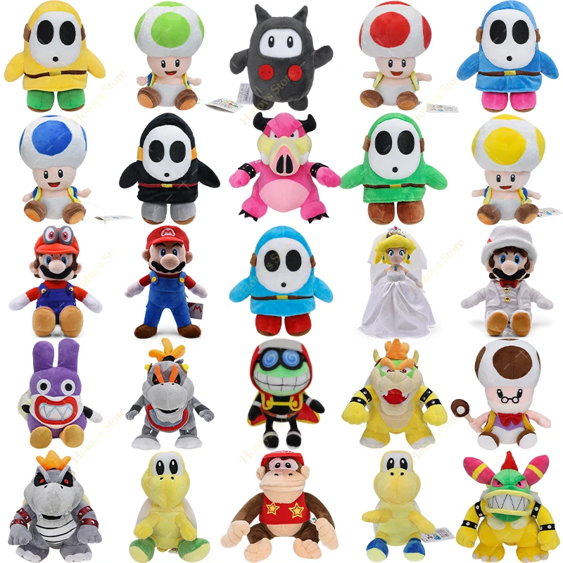 Anime Mario Bro's Peluche Wonder Shy Guy Super Star King Boo Ninji Nabbit Waluigi Toad Peluche muñeca juguetes niños regalo de Navidad