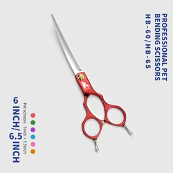 TAA Dog Scissors Professional Pet Grooming Scissors 6.5 Inch Curved Scissors for Dog Cat Shears Ultra-Light Cutter HB60/HB65