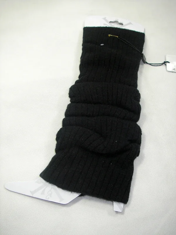 Special Offer One Pair New Soft Ribbed Knit Wool Leg Warmers Gray