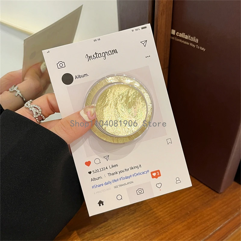 Korea Cute Tin Foil Pattern For Magsafe Magnetic Phone Griptok Grip Tok Stand For iPhone Foldable Wireless Charging Case Holder