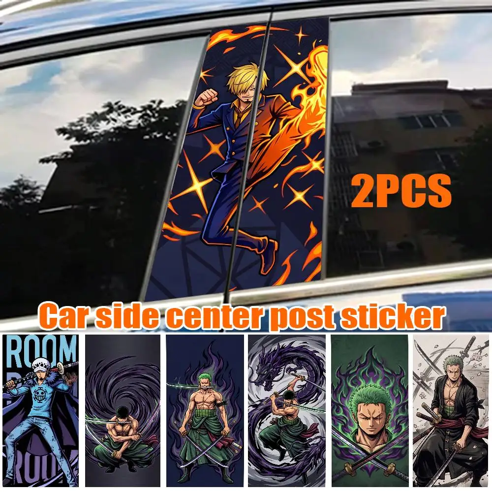 one piece luffy zoro Car Sticker Auto B-pillar Center Column Decor Cover Scratches Waterproof Sunscreen Vinyl Decals Accessories