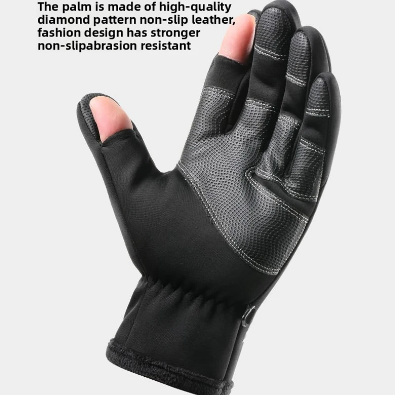 Waterproof Touchscreen Winter Gloves Thick Warm Cycling Motorcycle Electric Bike Cold Resistant Gloves