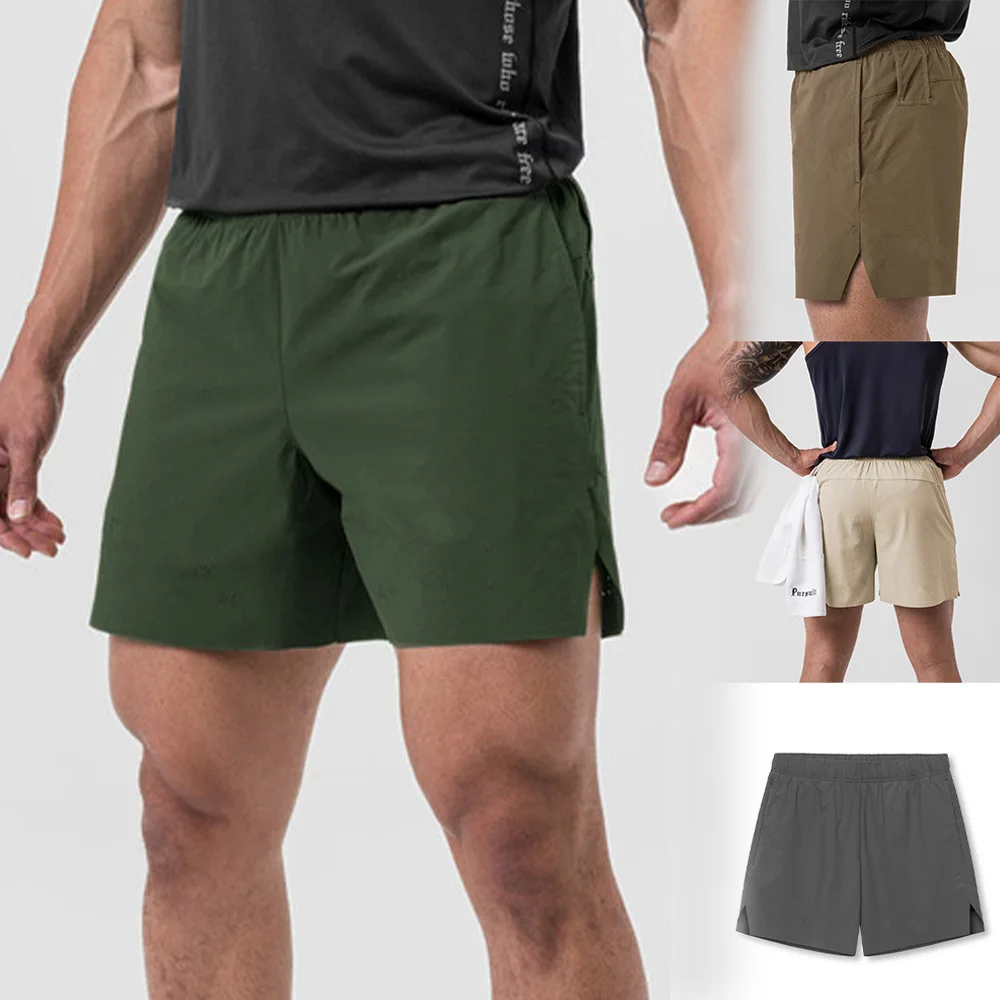 2024 New Summer Men's Shorts Single-Layer Quick Dry Solid Color Outdoor Running Fitness Sports Leisure And Comfortable Shorts